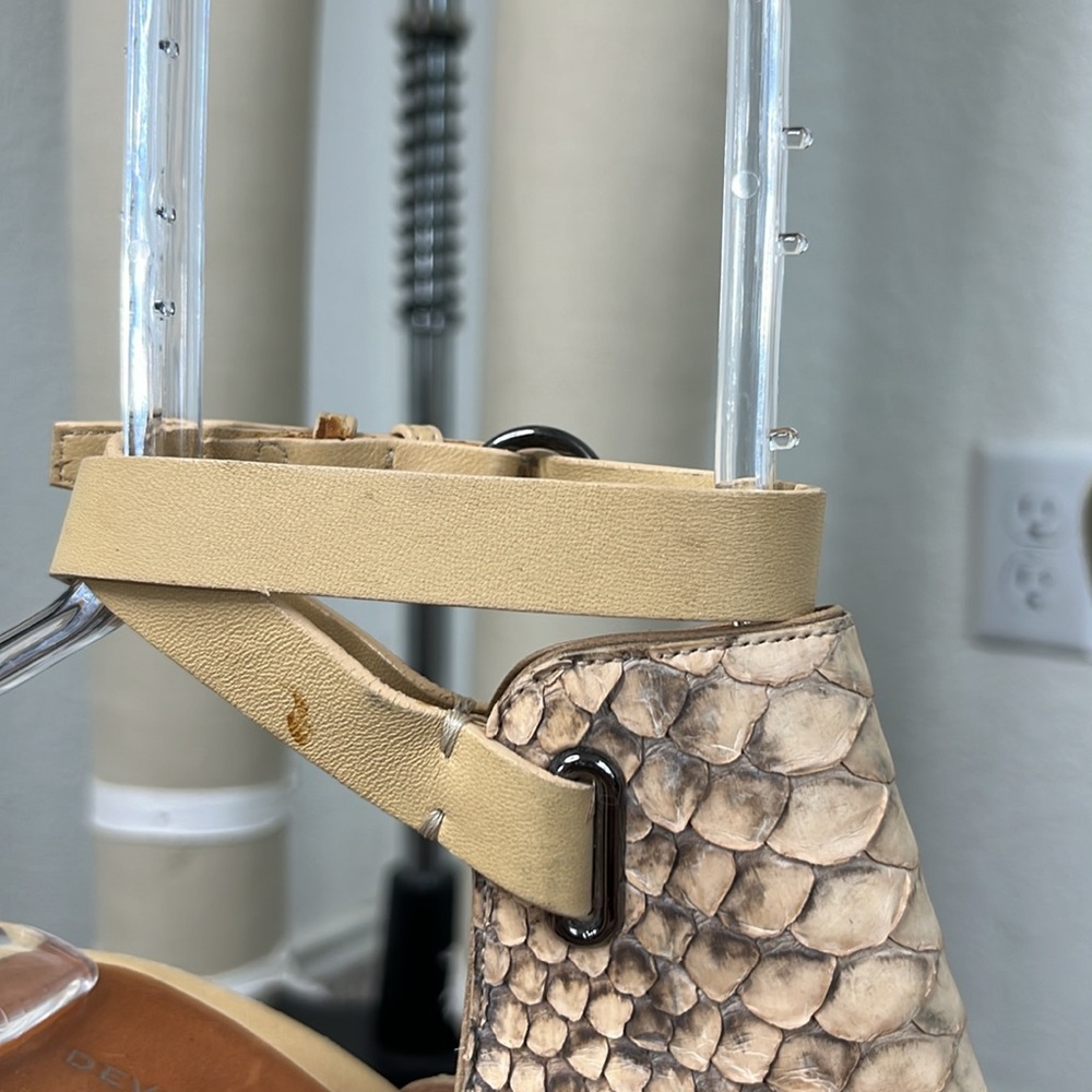 Devi Kroell Python High Heel Mule Cutout Slingbac… - image 3